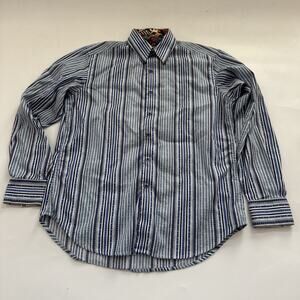 Vintage Robert Graham Shirt Southwestern Tribal Men’s Medium Striped Button Up‎